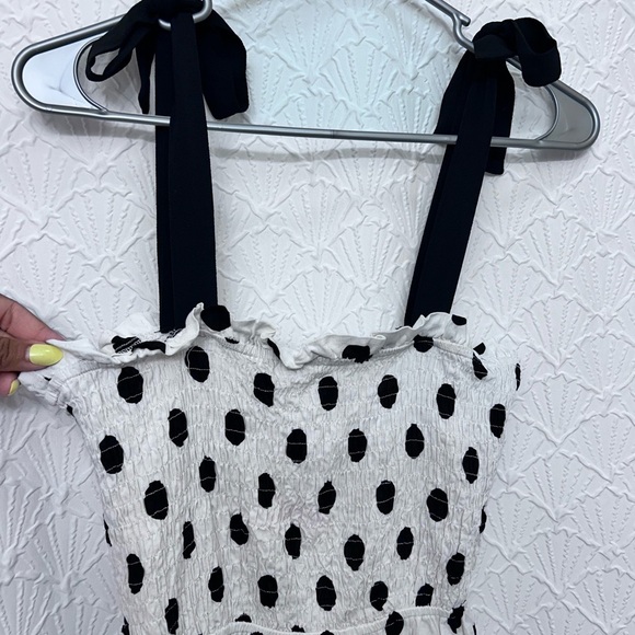 Monteau Black and White Polka Dot Midi Dress - Picture 2 of 9